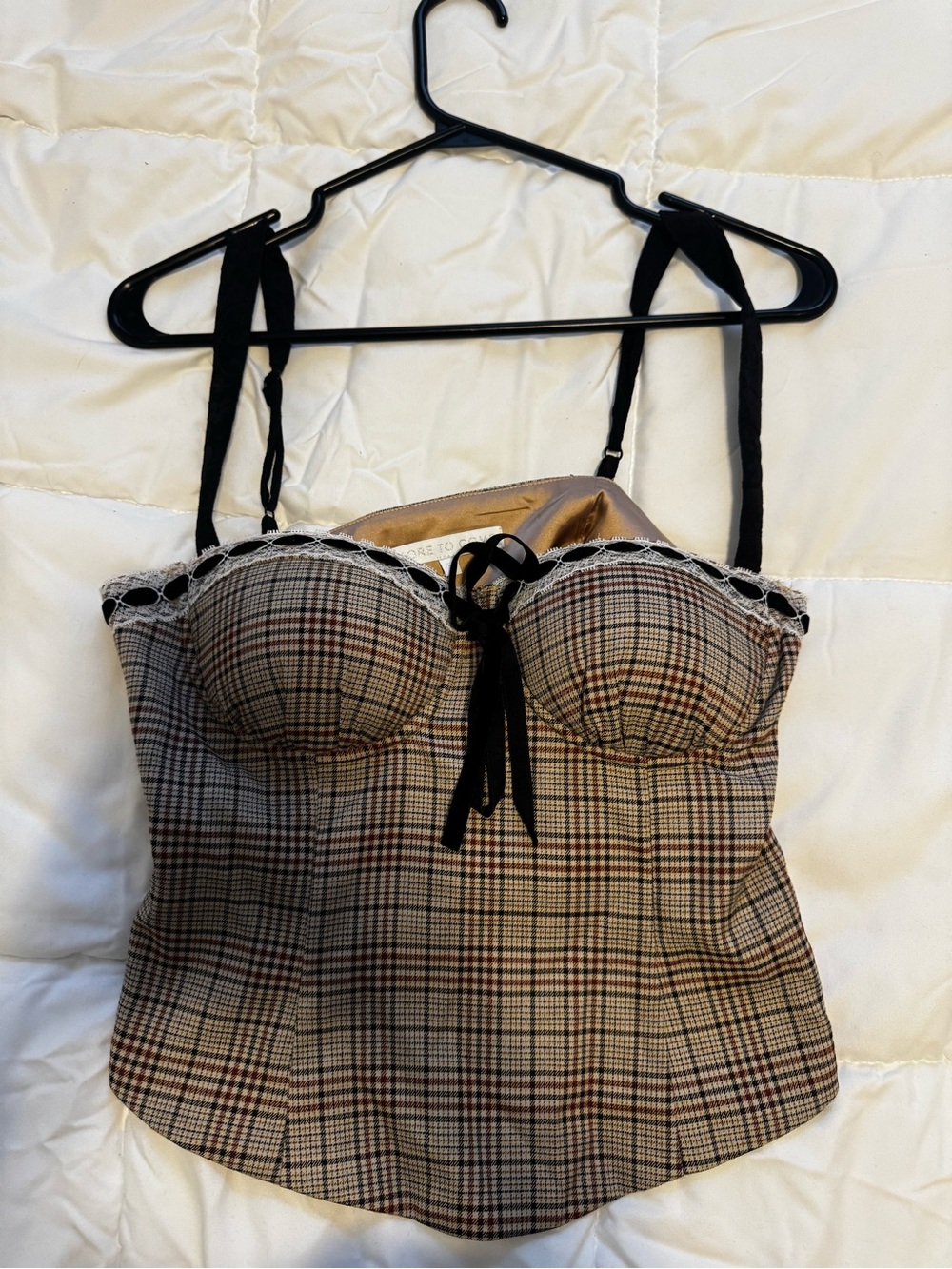 REVOLVE Plaid Bustier Corset Top with Black Straps